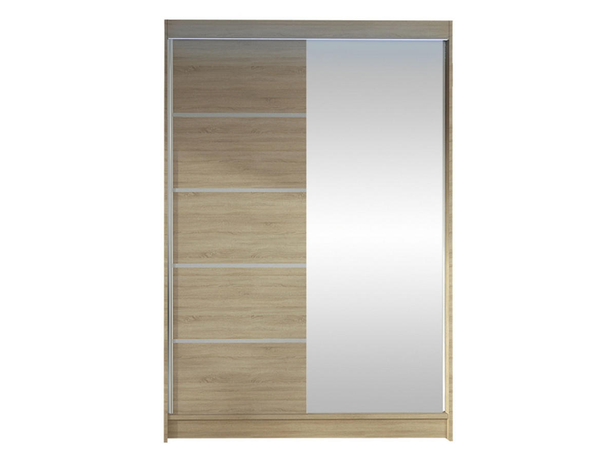 SCHWEBETÜRENSCHRANK Lino III mit RGB LED Beleuchtung - Sonoma Eiche, Holzwerkstoff/Metall (120/200/58cm) - MIRJAN24