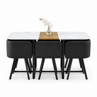 ESSTISCH-SET ausziehbar für 4-6 Personen Naturholz Schwarz - Schwarz, Metall (100/79/150cm) - Meubliv
