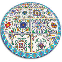 VINYL TEPPICH Ø80 cm Portugiesische Fliesen - Türkis, Kunststoff (80/80cm) - TULUP