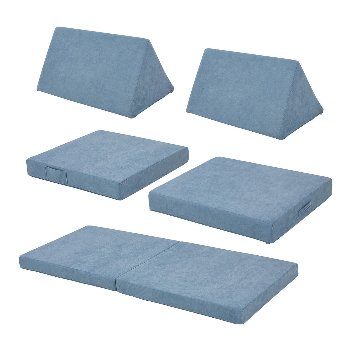 HRAČKÁŘSKÁ SOFA Norhulta - modrá, textil (150/46/66cm) - [en.casa]