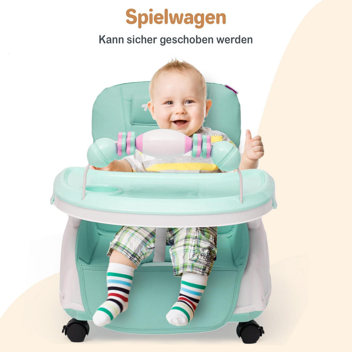 HOCHSTUHL 2-in-1-Kinderwagen Set Mint Grün - Mintgrün, Kunststoff (54/95/52cm) - Twinky