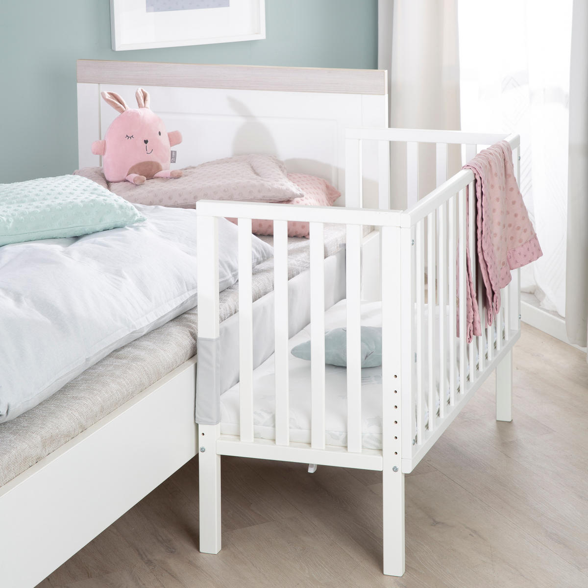 BEISTELLBETT 3in1 Set 90 x 45 cm - Weiß, Holzwerkstoff (45/90cm) - Roba
