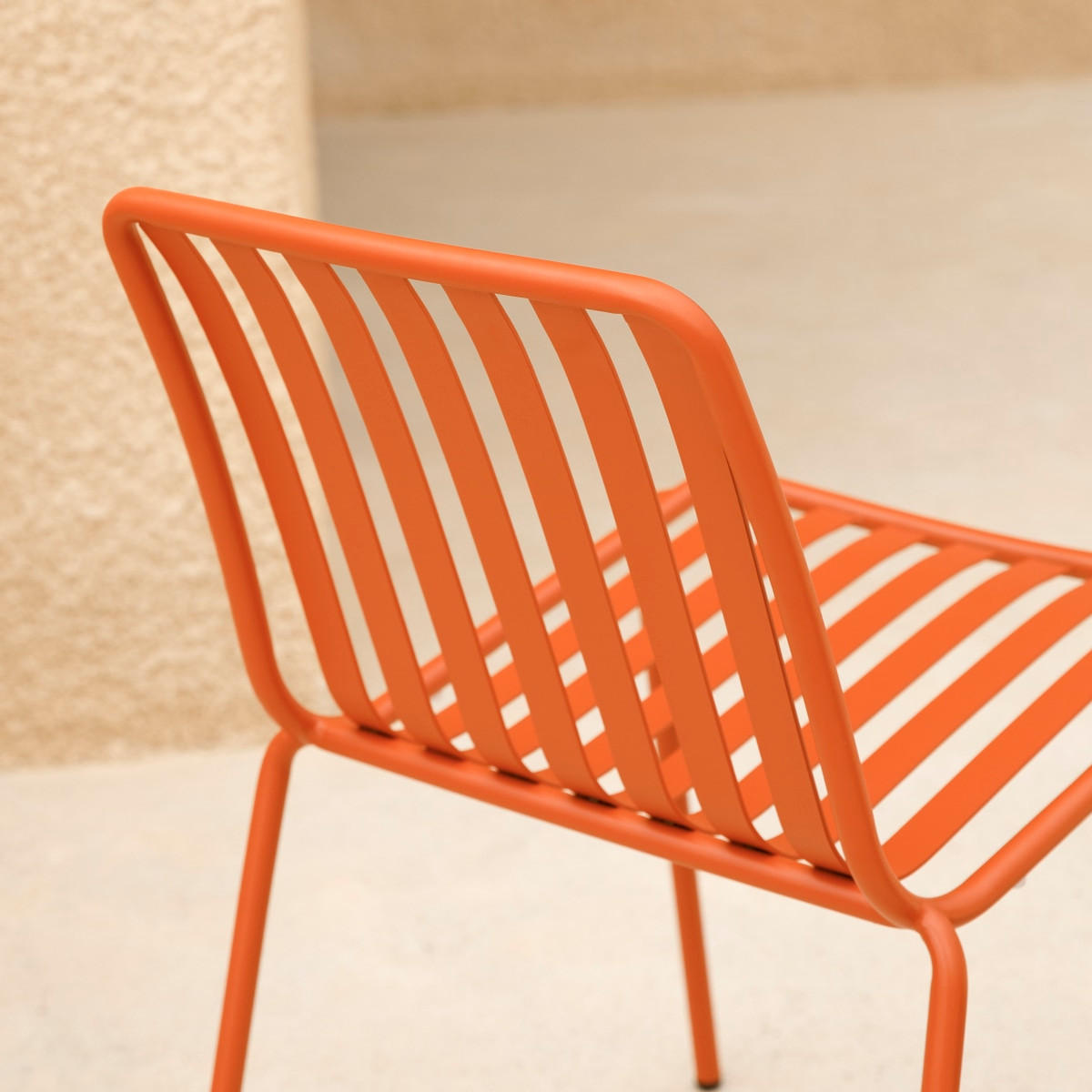 GARTENMÖBEL-SET 5-tlg Téo Orange aus Teak - Orange, Holz - Tikamoon