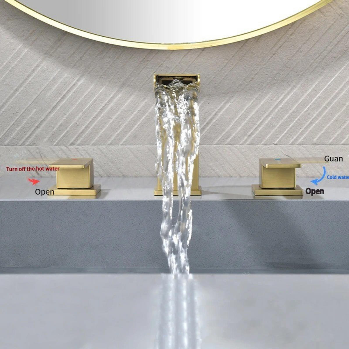 ARMATUR für Warm- und Kaltwasser – Gold – Vollkupfer-Konstruktion - Platinfarben, Metall (35/8.5/28cm)
