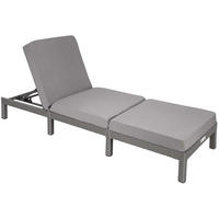 RATTAN-SONNENLIEGE Sofia,196 x 66 x 27 cm,grau - Grau, Kunststoff (66/27/196cm) - tectake