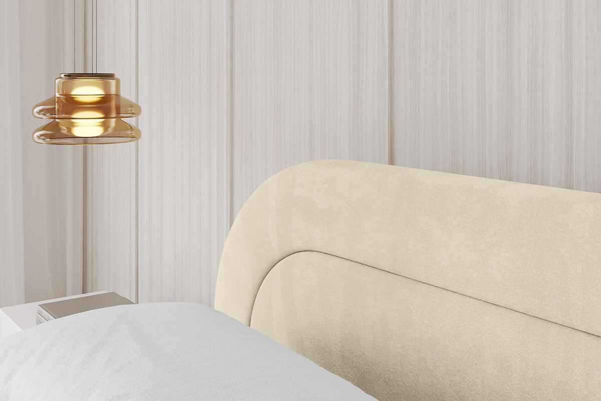 POLSTERBETT mit Bettkasten, Fußteil und Lattenrost, Boxbett mit Matratze H3/H4 - LERIS-v1-Z 160x200 Beige - Ecru, Holzwerkstoff/Textil (160/200cm) - ALTDECOR