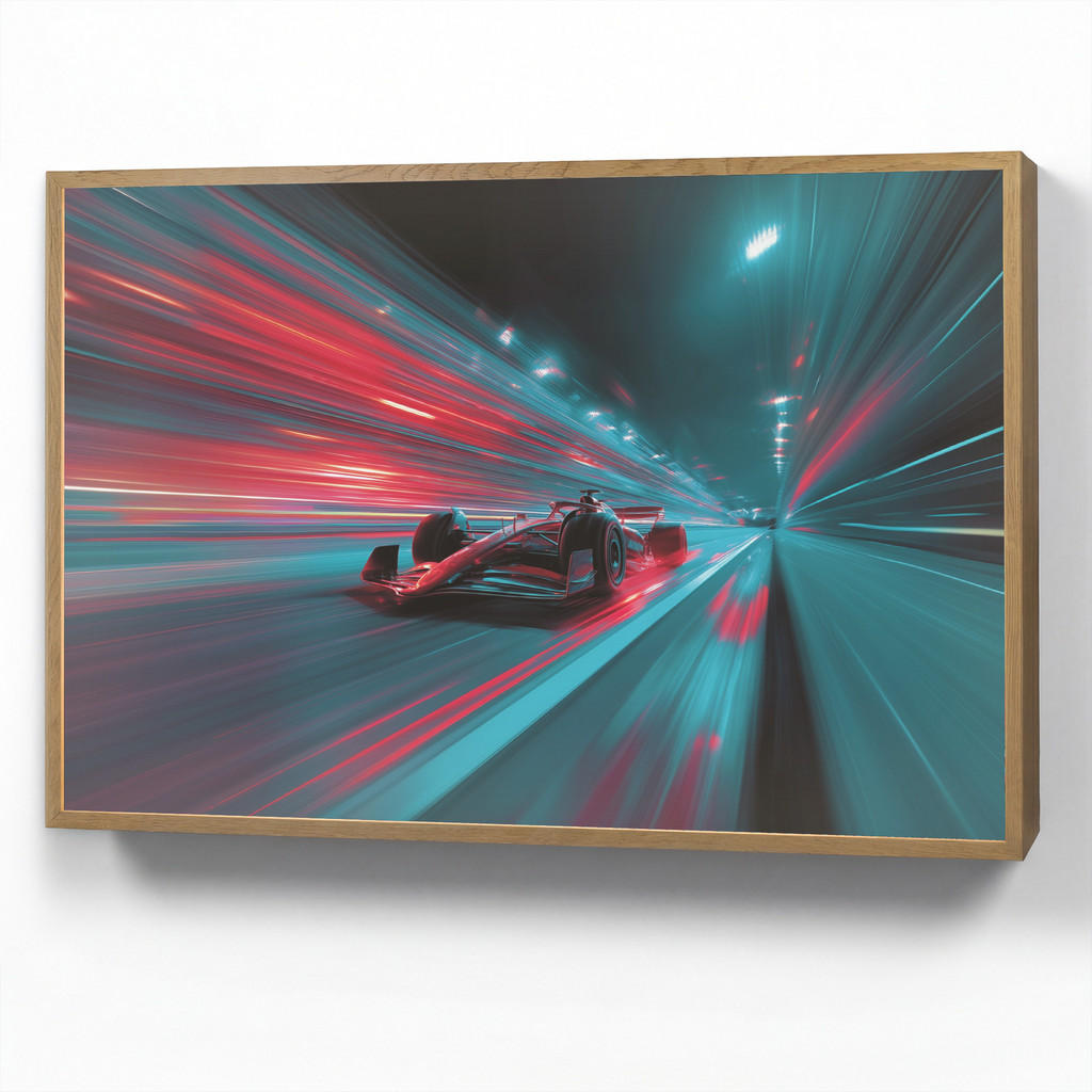 OnlyWow NÁSTĚNNÁ LAMPA S AKUMULÁTOREM Závodní auto - Červená - Rychlost 100x70 cm