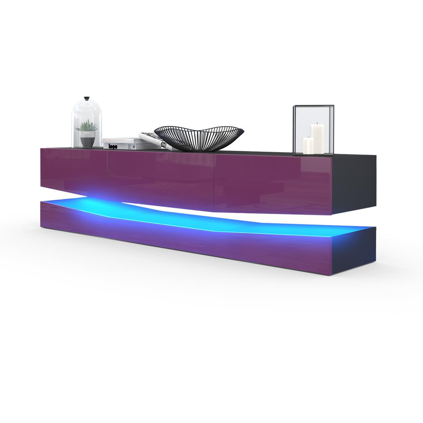 Vladon Lowboard Brombeere 178x48x39 cm