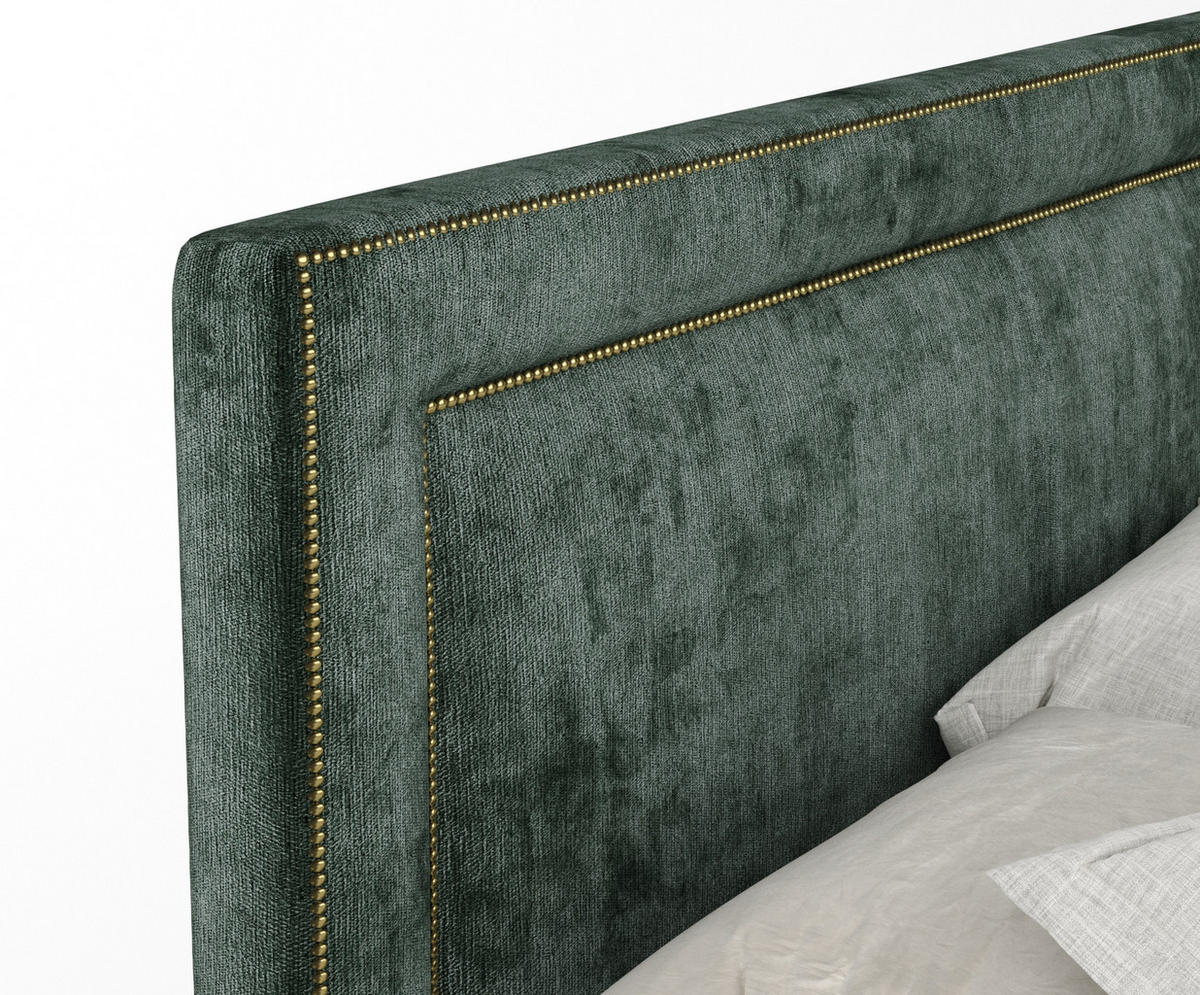BOXSPRINGBETT Luxora Grün 140/200 cm - Schwarz/Grün, Holz/Holzwerkstoff (140/200cm) - Maison de Reve