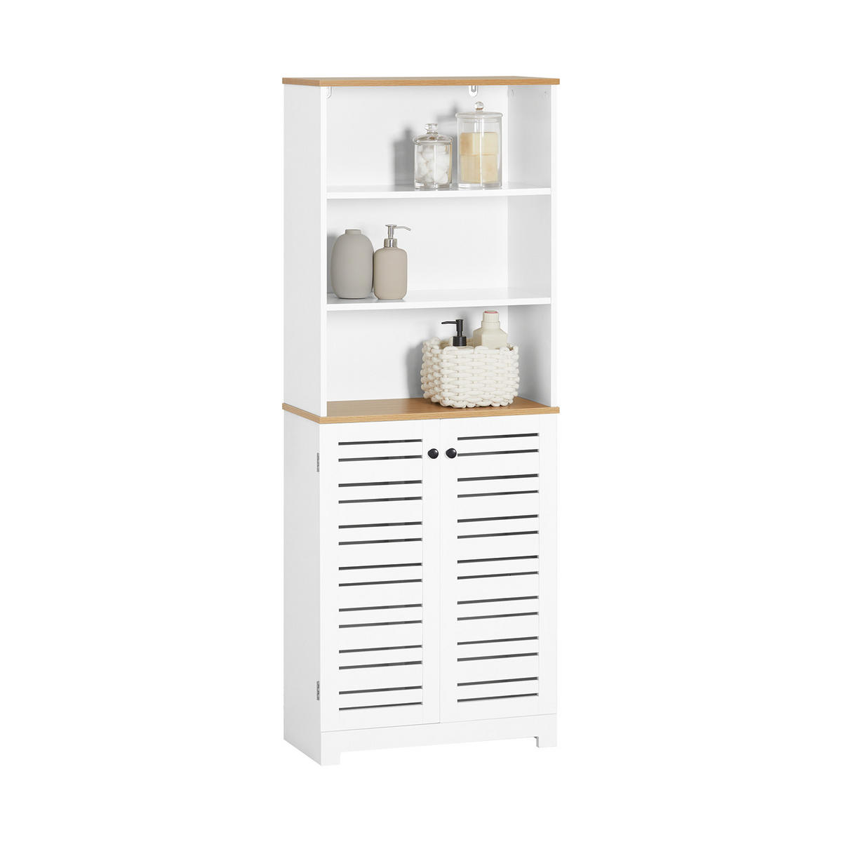 HOCHSCHRANK Weiß - Weiß, Holzwerkstoff (60/160/30cm) - SoBuy