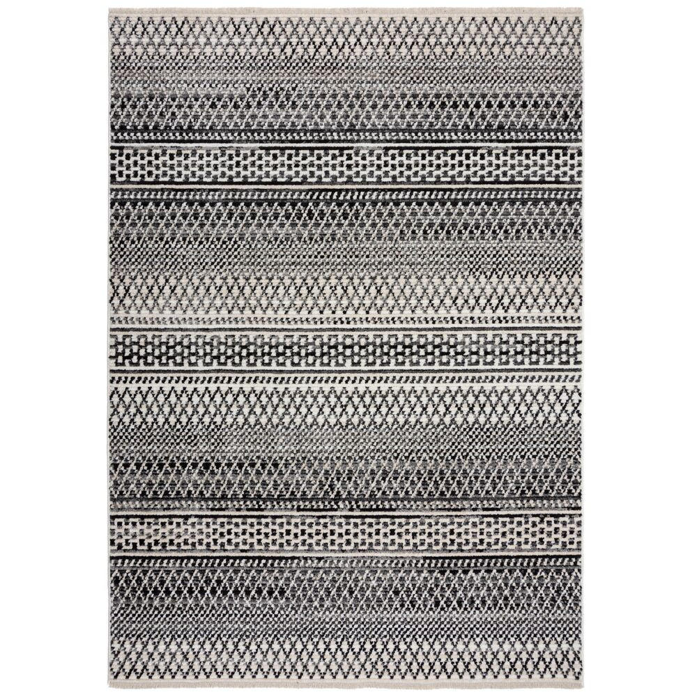 TEPPICH Streifen-Design, strapazierfähig PERRAN, Schwarz-Weiß 200x300 cm - Schwarz, Textil (200/300cm) - KADIMA DESIGN