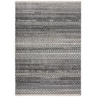 TEPPICH Streifen-Design, strapazierfähig PERRAN, Schwarz-Weiß 80x140 cm - Schwarz, Textil (80/140cm) - KADIMA DESIGN