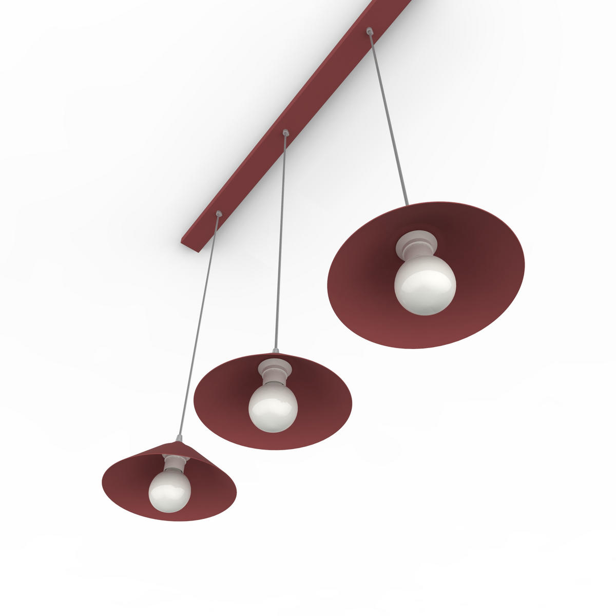 HÄNGELEUCHTE - Rot, Metall (25/100/120cm) - Lumicom