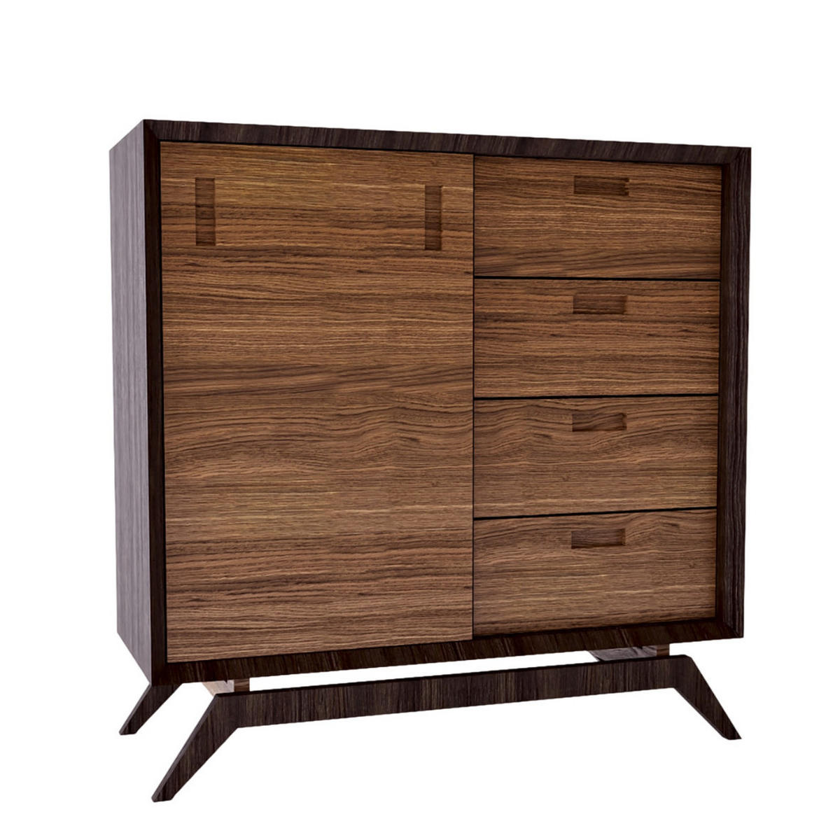 HOLZKOMMODE aus Eiche 100 cm hoch CLEO - Eichefarben, Holz (100/100/40cm) - Rawood Furniture