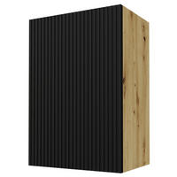 KÜCHENHÄNGESCHRANK Lamello W2/50 Schwarz Matt / Eiche Artisan 50 / 32,5 / 72cm - Eichefarben/Schwarz, Holz/Holzwerkstoff (50/72/32.5cm) - Feldmann-Wohnen