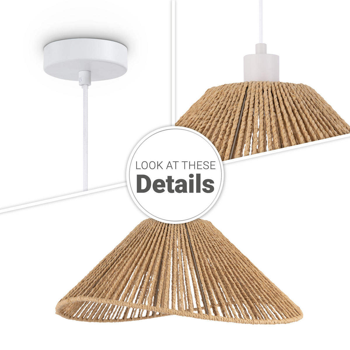 PENDELLEUCHTE Hugo - Weiß, Metall (45/45/25cm) - Paco Home