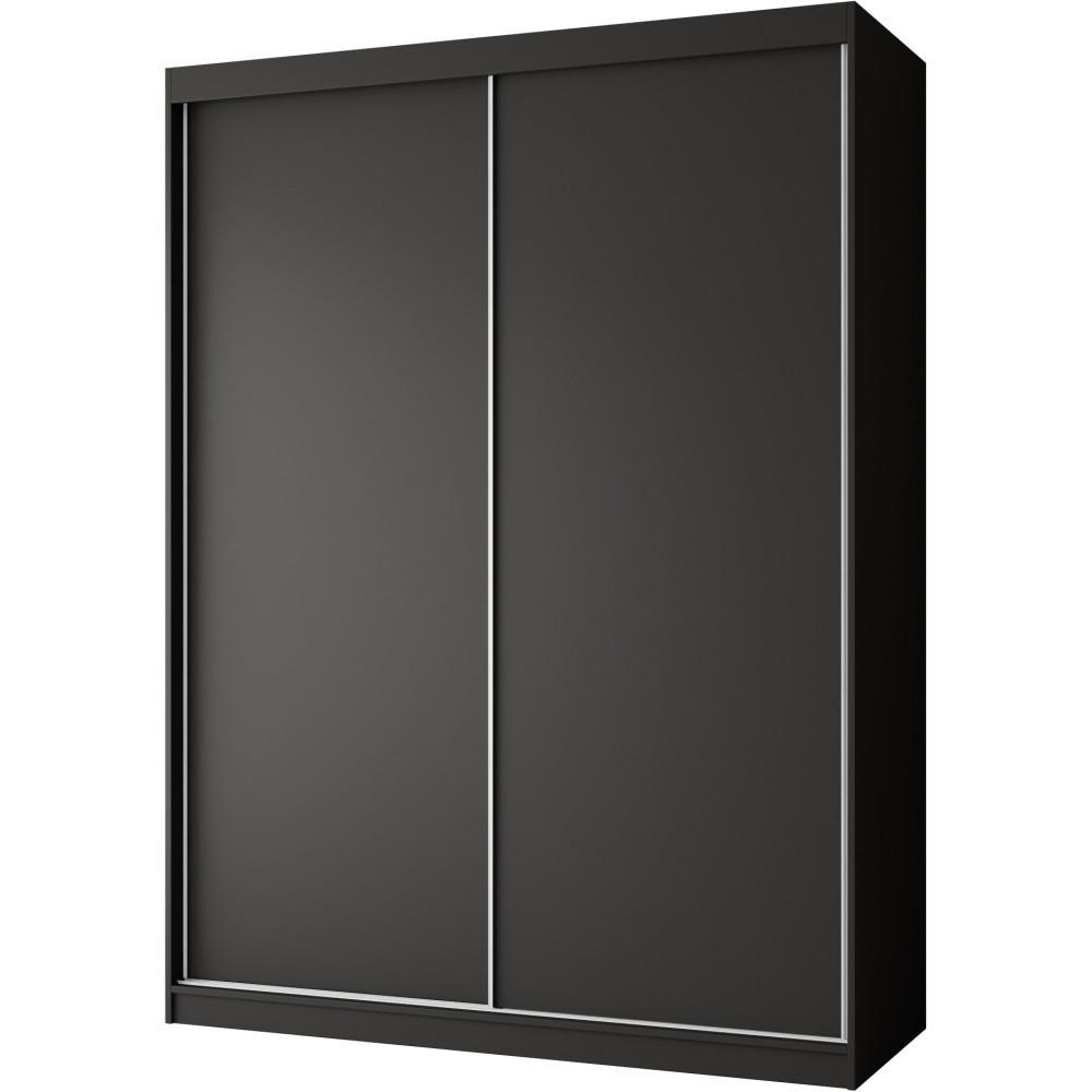 SCHWEBETÜRENSCHRANK Mario 150/216/61 schwarz - Schwarz, Holzwerkstoff (150/216/61cm) - Beautysofa