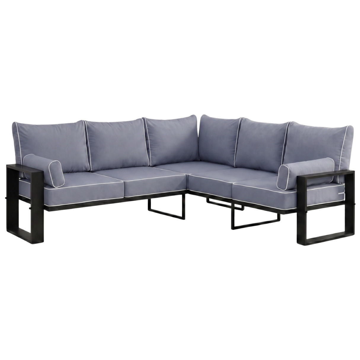 LOUNGEECKTEIL Verdino 2R2 mit Metallrahmen 207 cm Blaugrau - Anthrazit, Metall (207/90/207cm) - Beautysofa