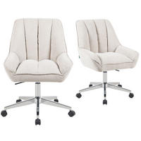 BÜROSTUHL Mika-Megan - Chromfarben/Creme, Textil/Metall (60/85/68cm) - DUBI Möbel