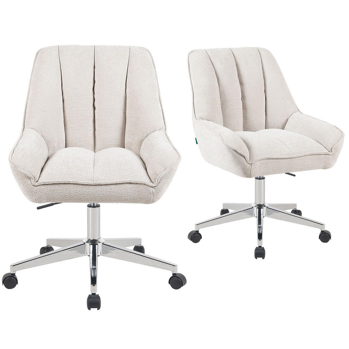BÜROSTUHL Mika-Megan - Chromfarben/Creme, Textil/Metall (60/85/68cm) - DUBI Möbel