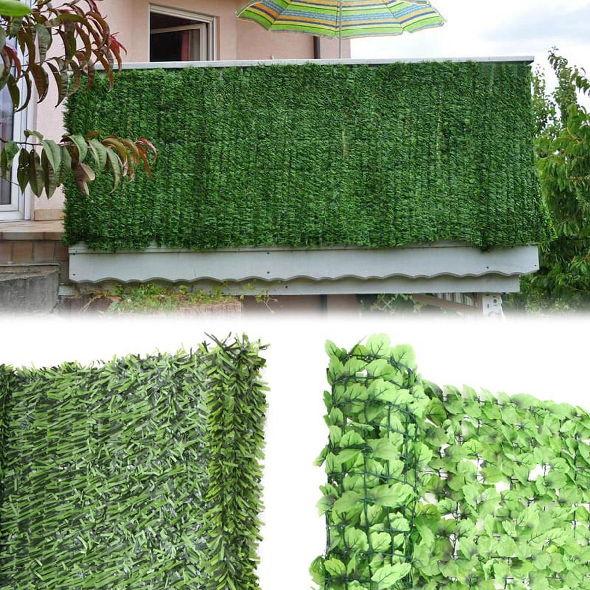 BALKONSICHTSCHUTZ 150x500x1cm Zaun Blatt dunkel - Grün, Kunststoff (500/150cm) - PROREGAL