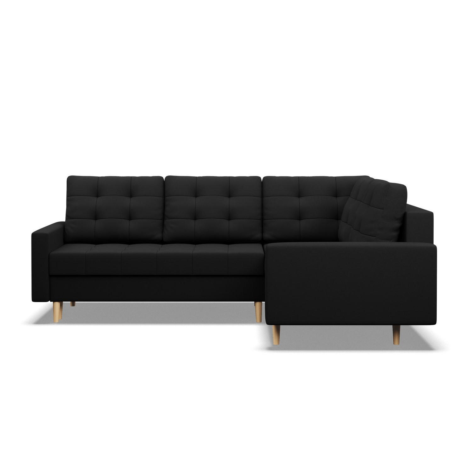 ECKSOFA RECHTS MIT SCHLAFFUNKTION ELMA, Schwarz - Schwarz, Textil (223/172cm) - Mebligo