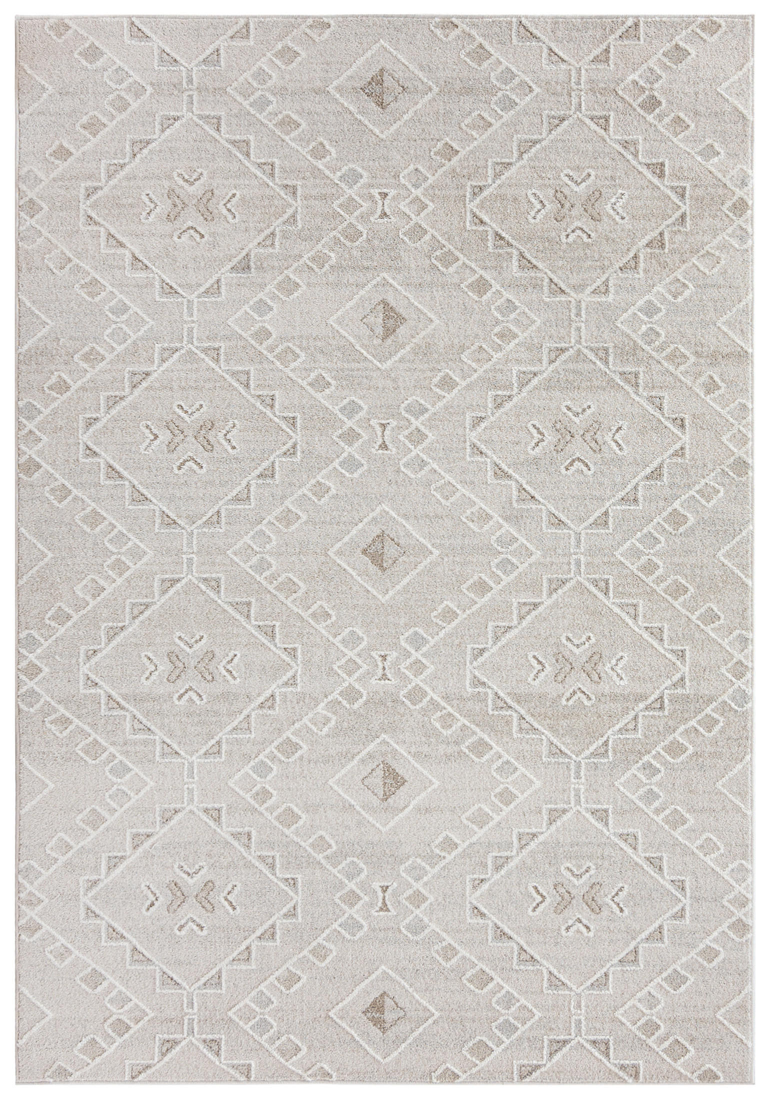 TEPPICH Beige Ethnisch, Geometrisch - Rechteckig Moderne - 200 x 300 cm - Beige/Cappuccino, Textil (200/300cm) - Mazovia