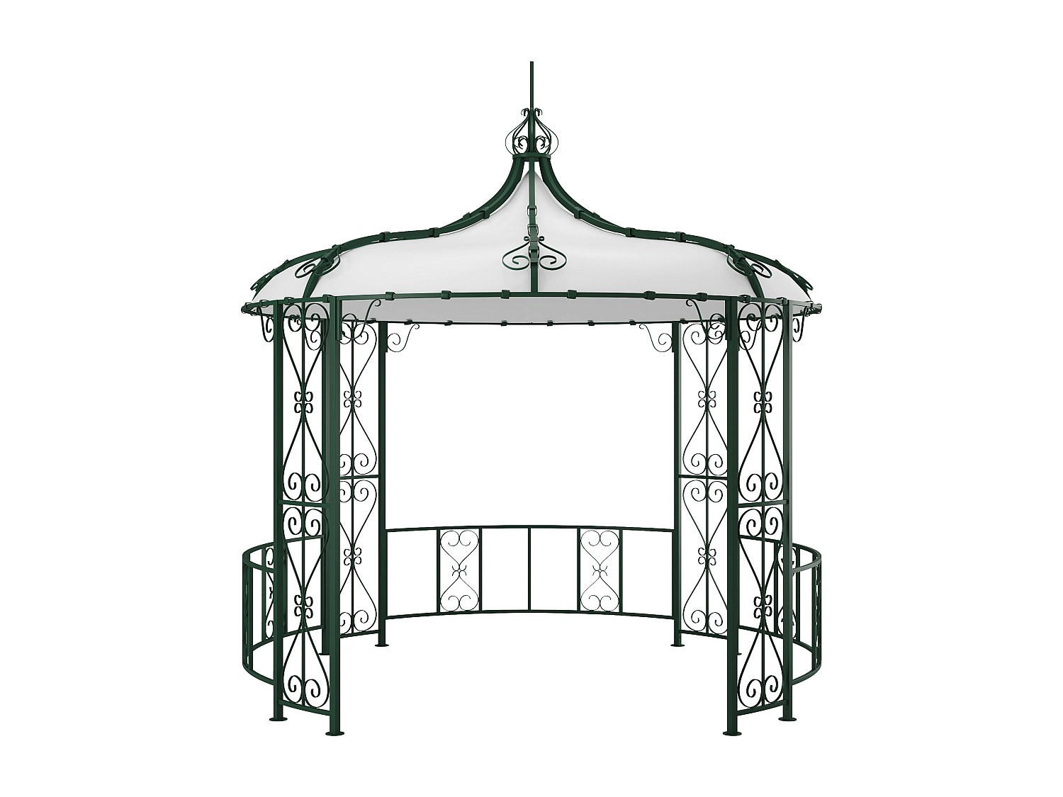 GARTENPAVILLON - 300 cm x 300 cm - Metall - Tannengrün TILCARA - Waldgrün, Metall (300/198/300cm) - Vente-Unique