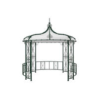GARTENPAVILLON - 300 cm x 300 cm - Metall - Tannengrün - TILCARA - Waldgrün, Metall (300/198/300cm) - Vente-Unique