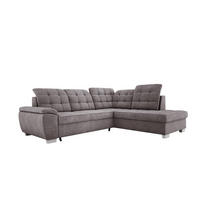 ECKSOFA LOTTA L-förmig Bettkasten verstellbare Kopfstützen hochwertige Verarbeitung lose Rückenkissen freistehend RECHTS 258x212x106 cm Grey - Grau, Holz/Textil (258/212cm) - DomoHome