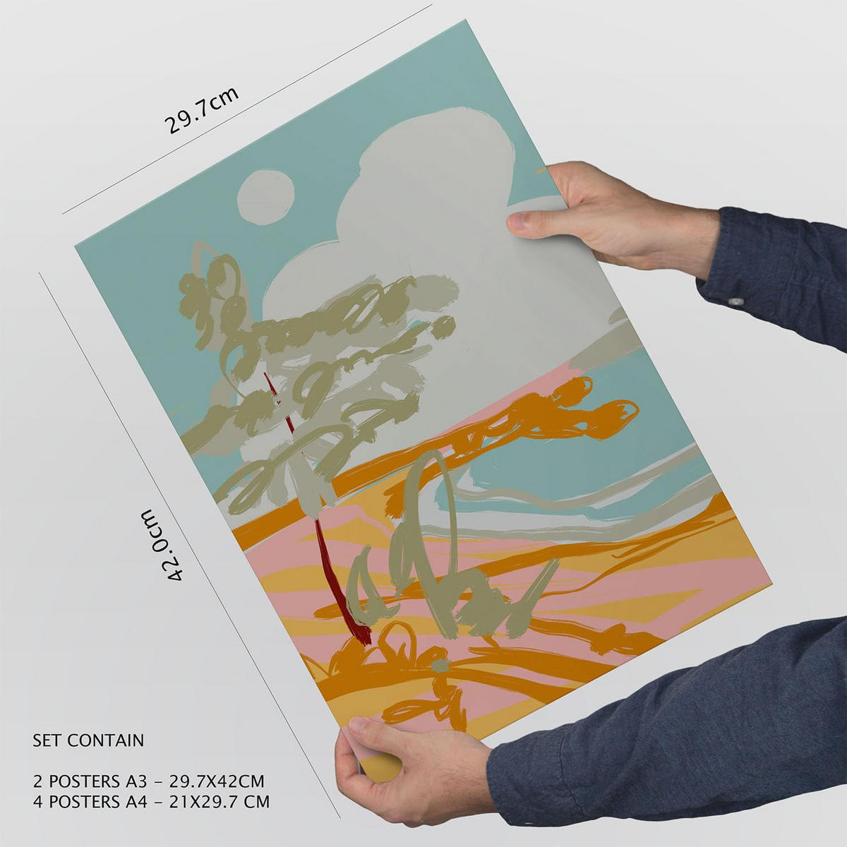 POSTER Set Mit 6 Küstenlandschaftsabstrakte Größe A3 & A4 Rahmenlos - Klar, Papier (29.7/1cm) - Nacnic