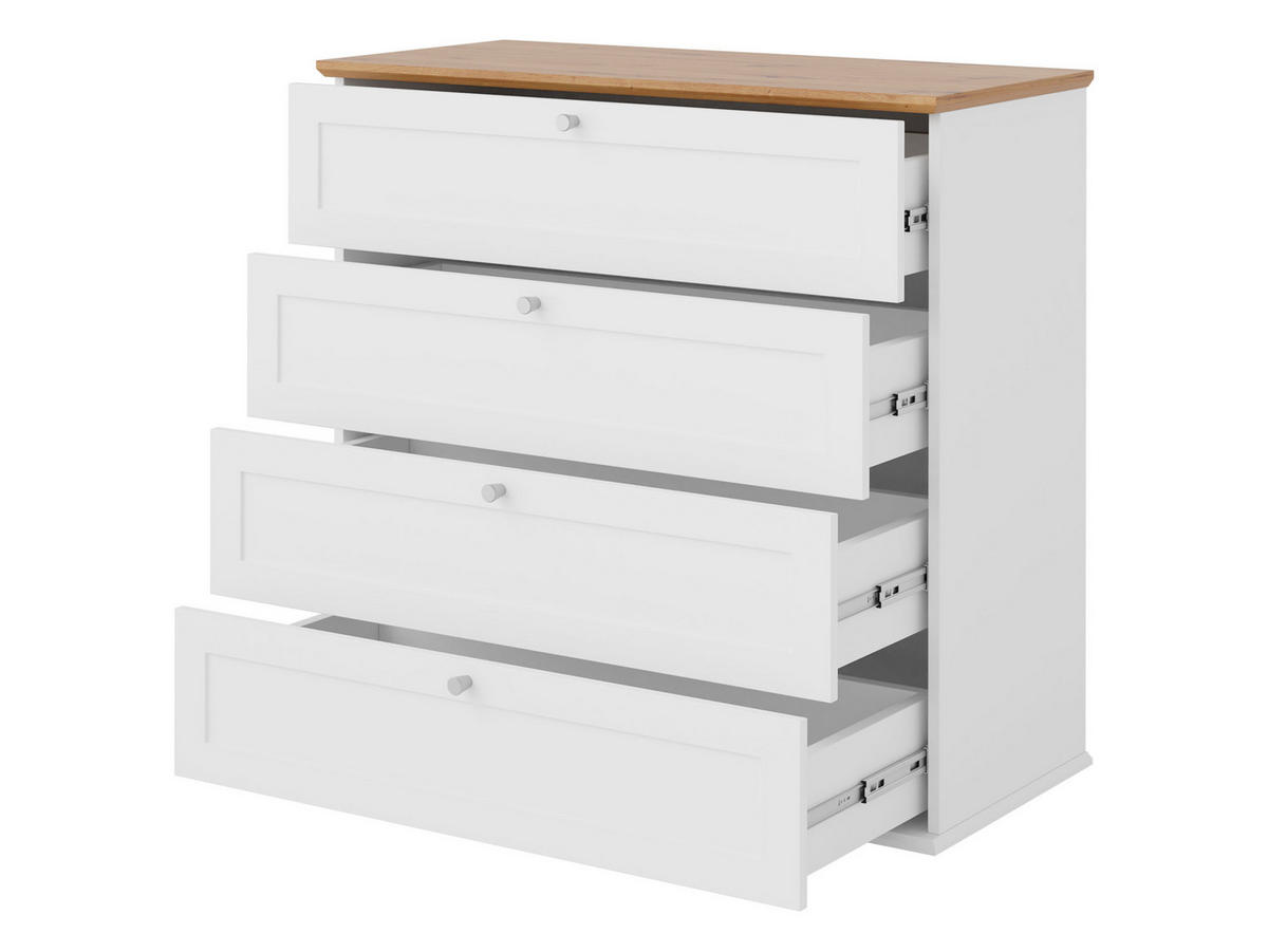 KOMMODE Gacoris 4SZ - Hellgrau/Weiß, Holzwerkstoff/Kunststoff (92/91/43cm) - MIRJAN24