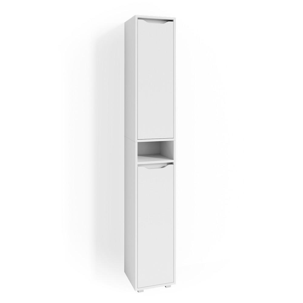 BADSCHRANK Ruben Weiß 30 x 192.5 cm - Weiß, Holzwerkstoff (30/192.5/30cm) - Vicco