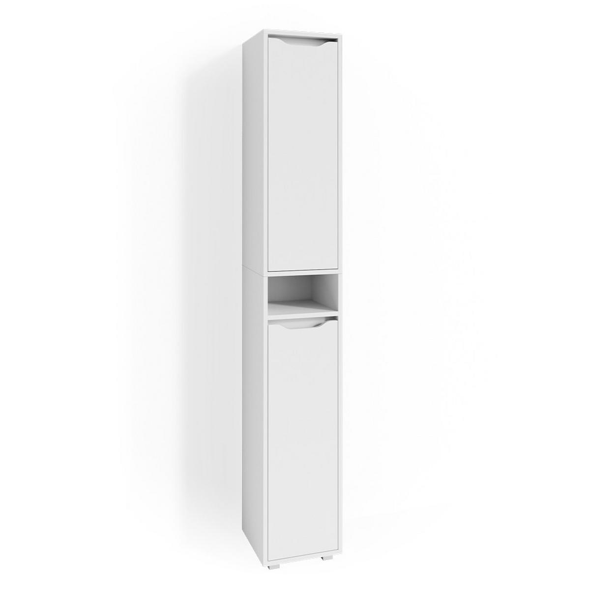 BADSCHRANK Ruben Weiß 30 x 192.5 cm - Weiß, Holzwerkstoff (30/192.5/30cm) - Vicco