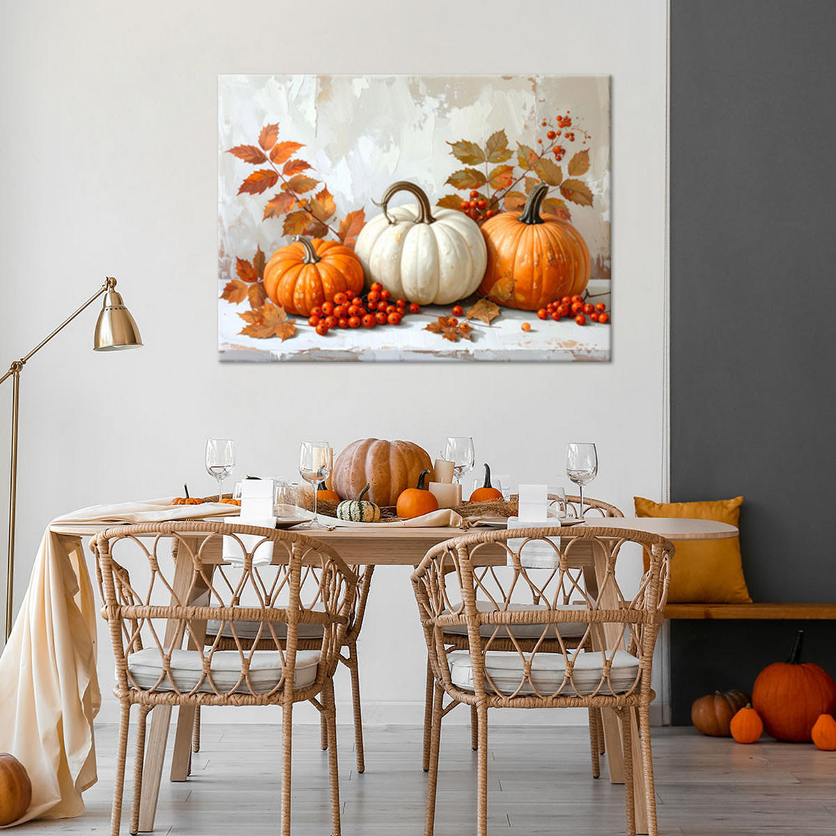 LEINWANDBILD Natur und Botanik 45x30cm - Orange, Textil (45/30cm) - Feeby