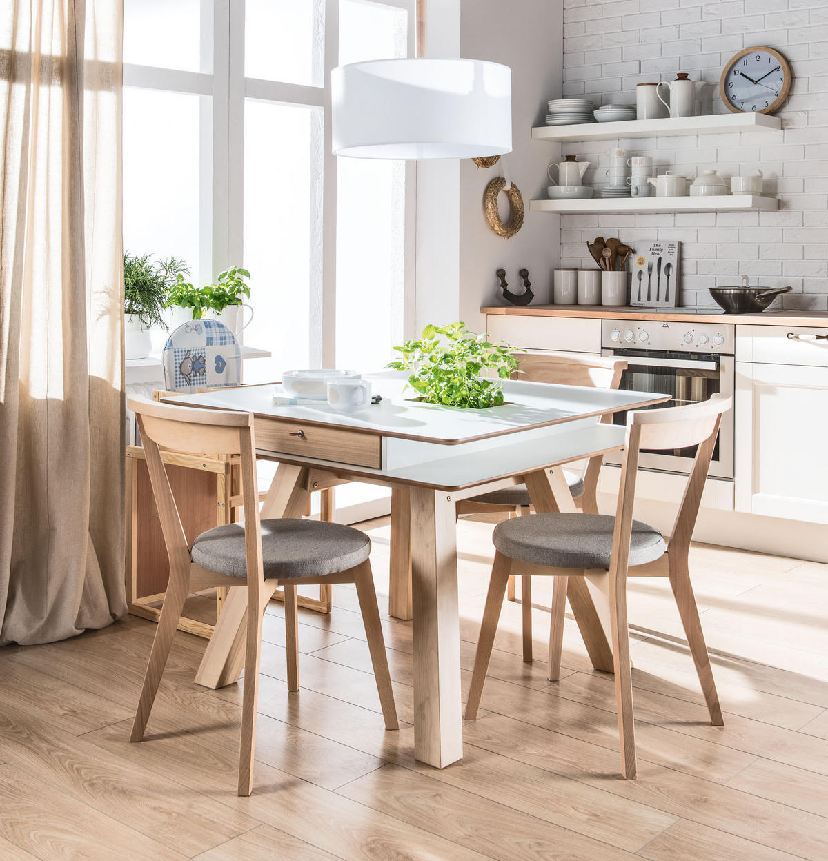STUHL drehbare Sitzfläche - Beige, Holz (45/82/56cm) - Vox Möbel
