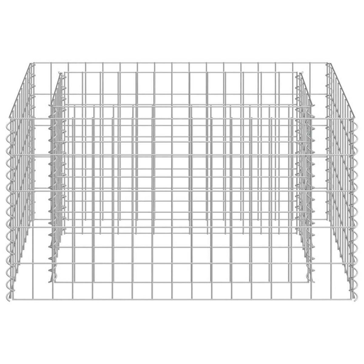 GABIONEN-HOCHBEET Verzinkter Stahl Silber - Silberfarben, Metall (50/50/90cm) - furnicato