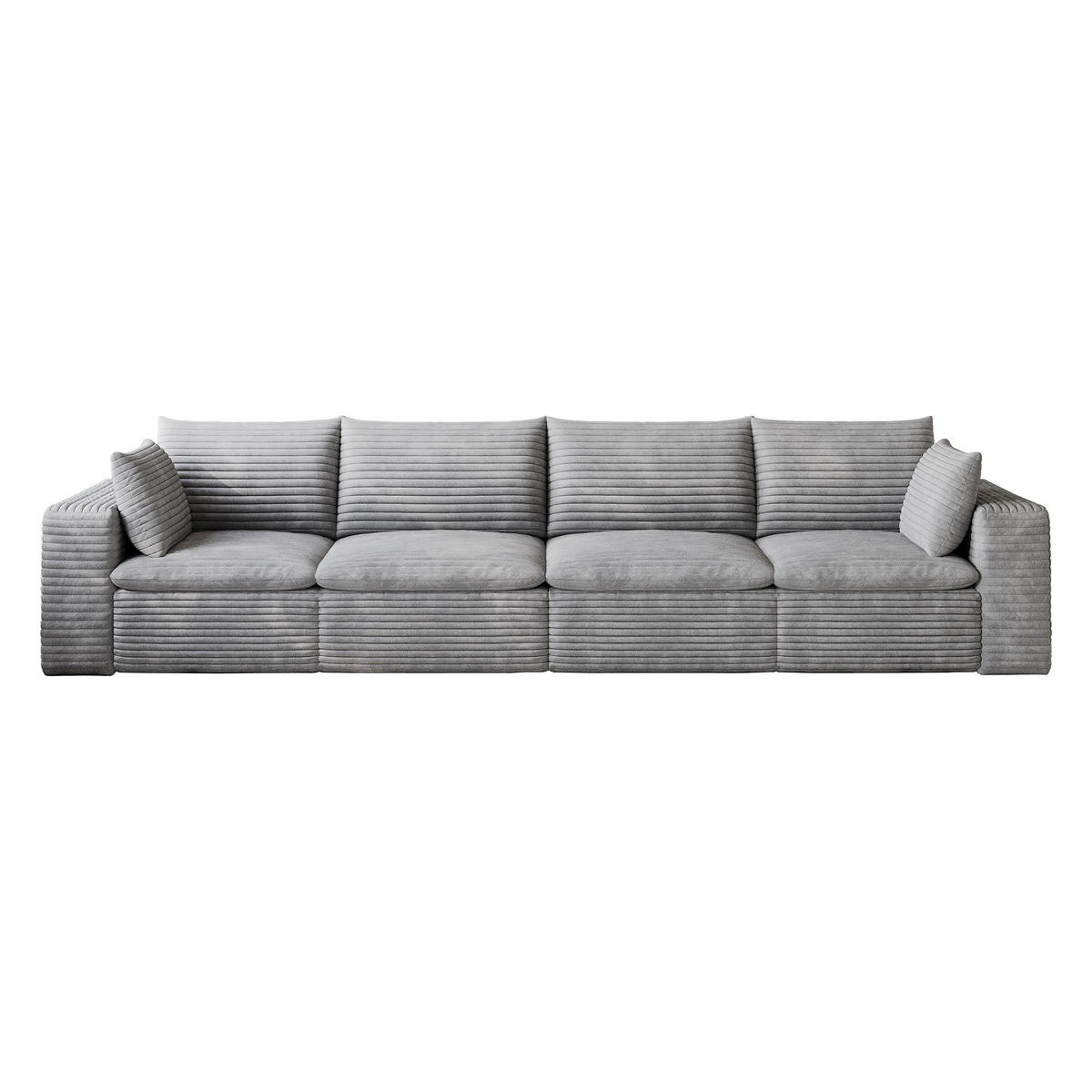 4-SITZER-SOFA DE-34773 mit abnehmbare Polsterung Grau - Grau, Textil (90/60/340cm) - ComfortXL