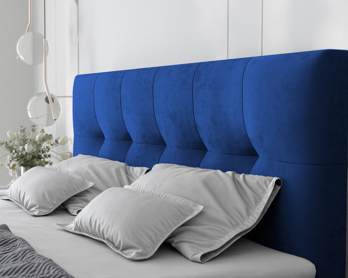 BOXBETT RENZO 200/200 cm mit Matratze und Topper, Dunkelblau - Dunkelblau, Holzwerkstoff/Textil (200/200cm) - Idohome