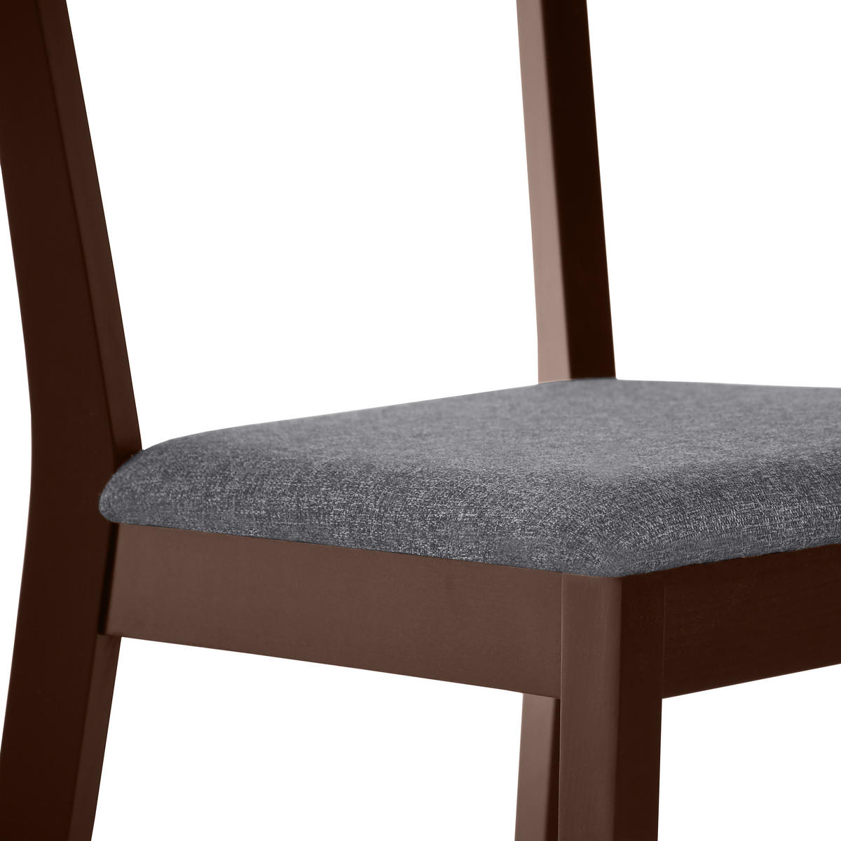 STUHL Moden mit wengefarbenen Holzbeinen, Polsterstuhl, Dunkelgrau - Wengefarben/Dunkelgrau, Holz (45/84/45cm) - Beautysofa