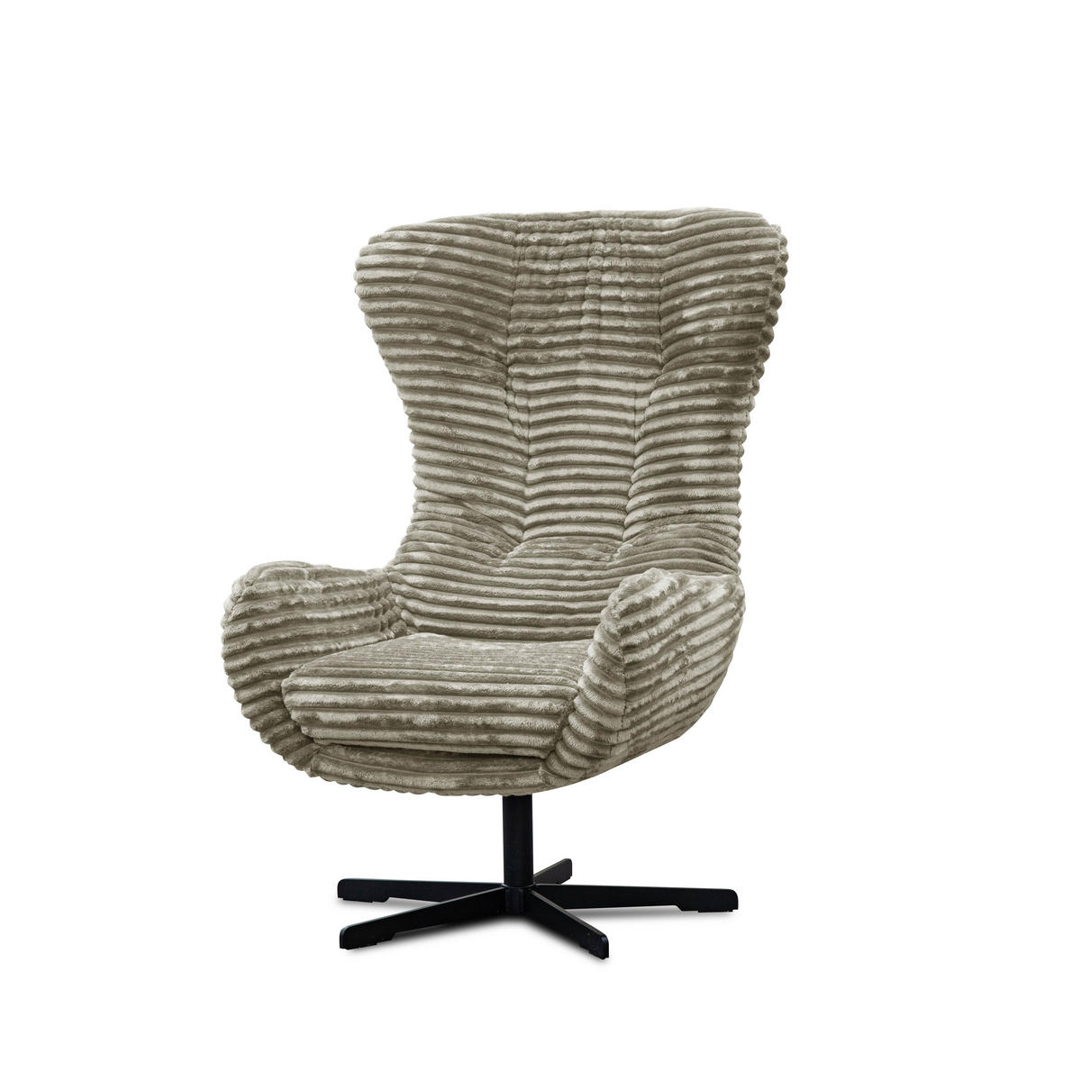 SESSEL MONACO 1-Sitzer, Cordstoff hellbraun - Hellbraun/Schwarz, Holz/Textil (74/116/84cm) - Courtois Laville
