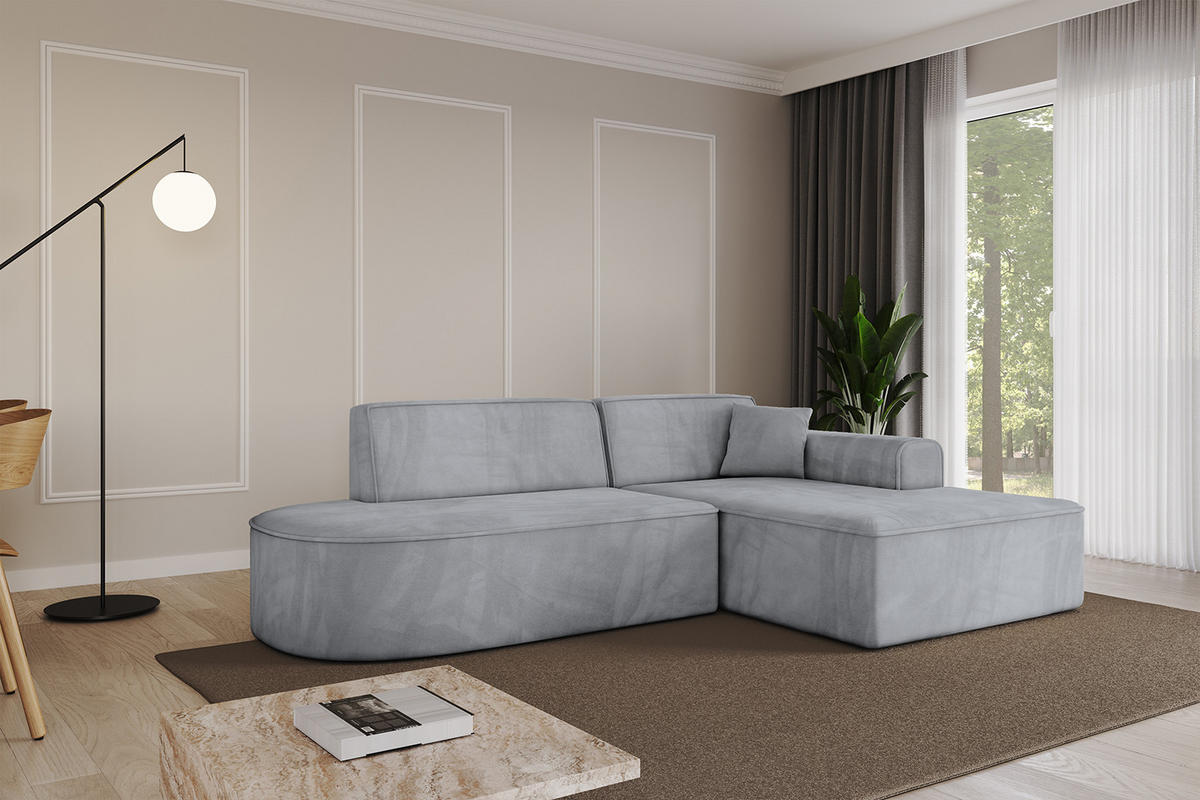 ECKSOFA Ottomane Rechts IREA-L1-v3 - 232x165x77 cm Grau - Titanfarben, Holzwerkstoff/Textil (232/165cm) - ALTDECOR