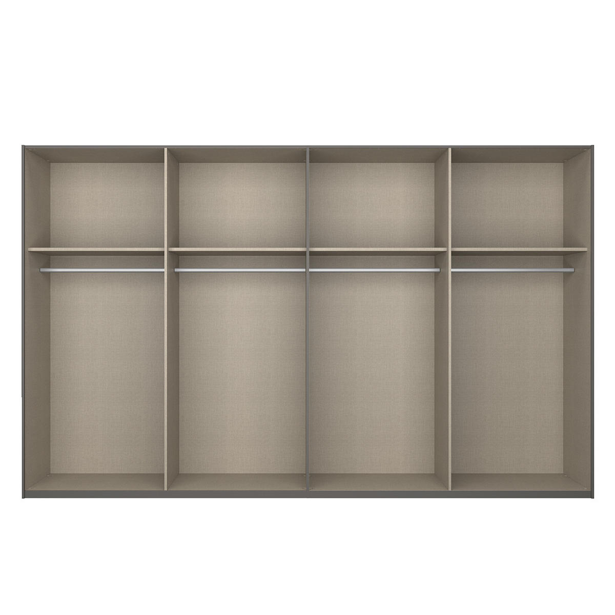 SCHWEBETÜRENSCHRANK - Graphitfarben, Holzwerkstoff (360/236/69cm) - home24