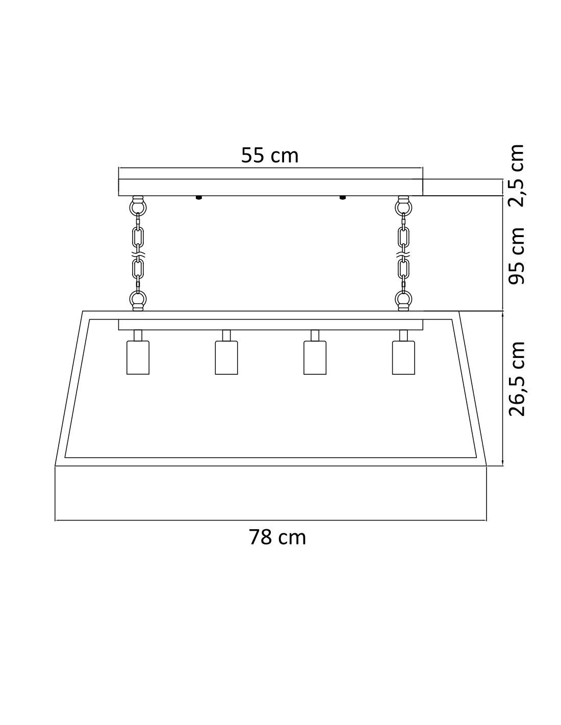HÄNGELEUCHTE Fresy, Schwarz, 78cm - Schwarz, Glas (78/78/26.5cm) - KOSILUM