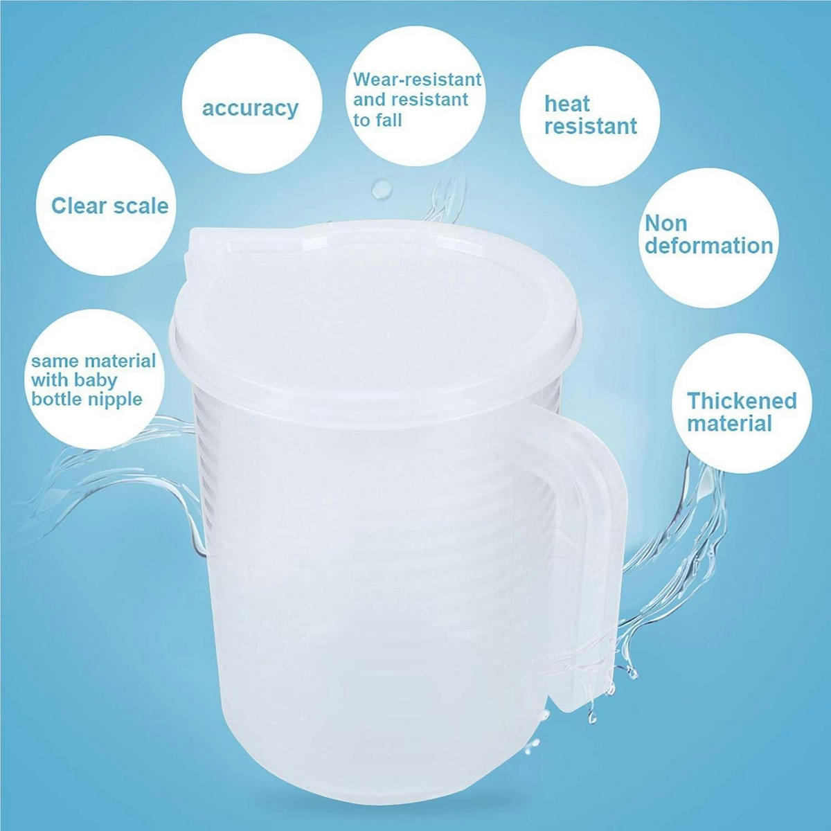 MESSBECHER 1000 ml mit Deckel transparent - Transparent, Kunststoff (1L)