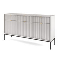SIDEBOARD Grau NEW KSZ154 Gerillt Schwarz - Grau, Holzwerkstoff (154/83/39cm) - Sepro Meble