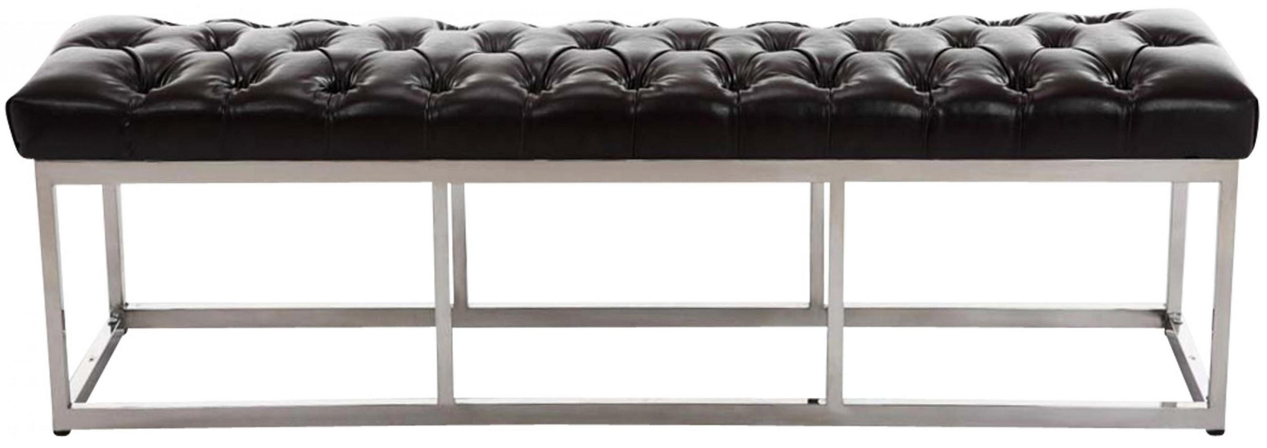 SITZBANK 150/38 cm Kunstleder braun - Edelstahlfarben/Braun, Textil/Metall (150/46/38cm) - CLP