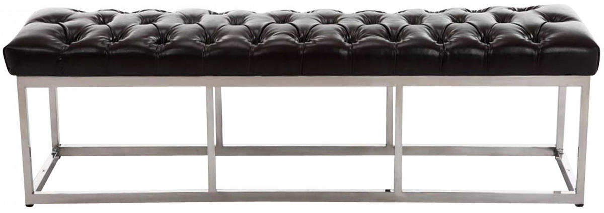 SITZBANK 150/38 cm Kunstleder braun - Edelstahlfarben/Braun, Textil/Metall (150/46/38cm) - CLP