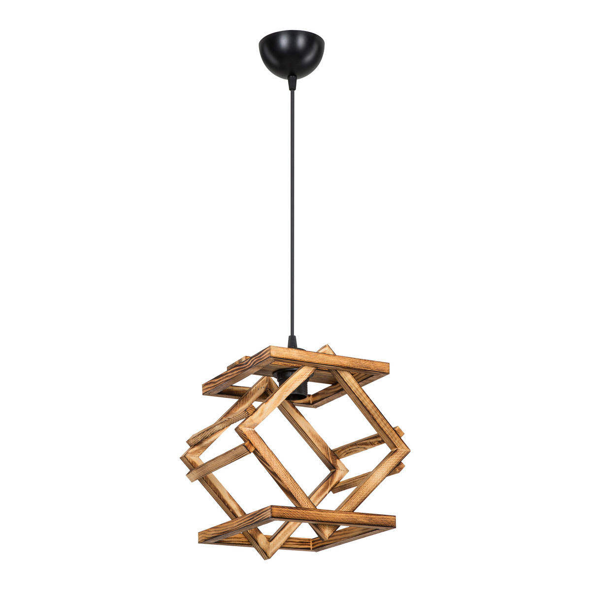 HÄNGELEUCHTE Dudley - Schwarz, Holz (26/26/75cm) - lux.pro