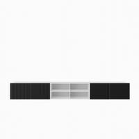 LOWBOARD LIVO 300/41/40 cm, Hängender TV-Schrank Weiß / Schwarz - Schwarz/Weiß, Holzwerkstoff (300/41/40cm) - MASSENO